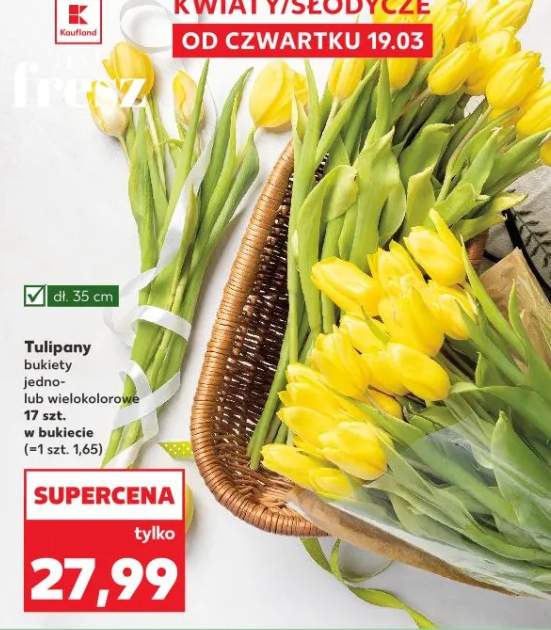 Tulipany bukiety jedno- lub wielokolorowe
