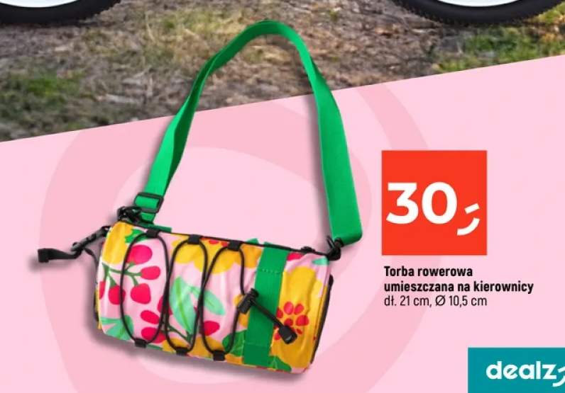 Torba rowerowa umieszczana na kierownicy dł. 21 cm, Ø 10,5 cm