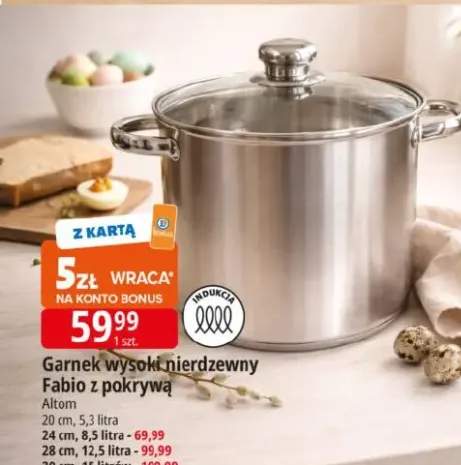 Garnek wysoki nierdzewny Fablo z pokrywą