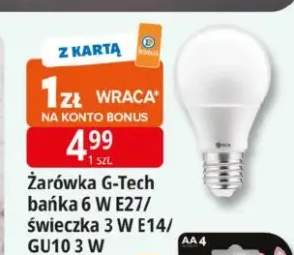 Żarówka G-Tech bańka 6 W E27/ świeczka 3 W E14/ GU10 3 W GIV