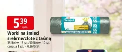 Worki na śmieci srebrne/złote z taśmą