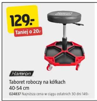 Taboret roboczy na kółkach 40-54cm