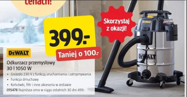Odkurzacz przemysłowy 30l 1050W
