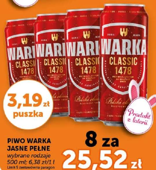 Piwo jasne pełne Warka Classic 1478