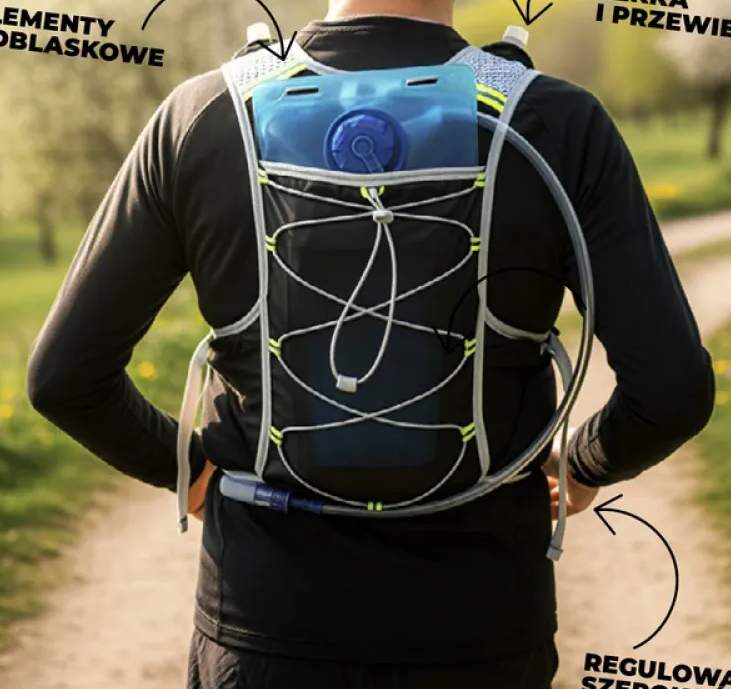 Plecak do biegania regulacja obwodu klatki piersiowej 55-140 cm