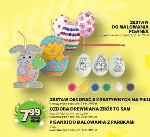 Zestaw dekoracji kreatywnych na piku ozdoba drewniana zrób to sam pisanki do malowania z farbkami