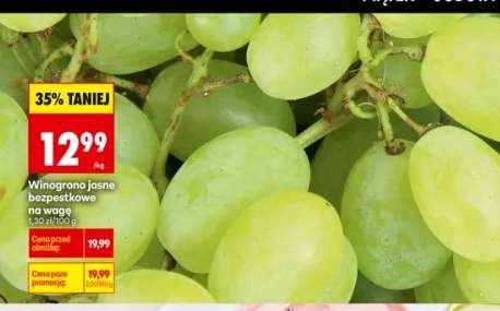 Winogrona jasne bezpestkowe