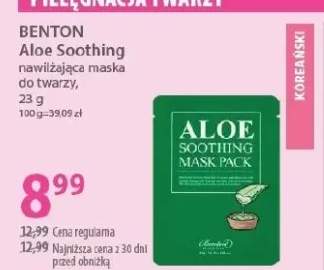 Nawilżająca maska na twarzy Aloe Soothing