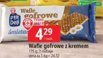 Wafle gofrowe z kremem