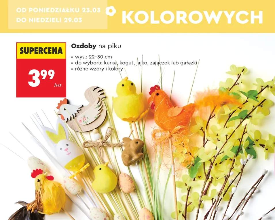 Ozdoby na piku, różne wzory i kolory