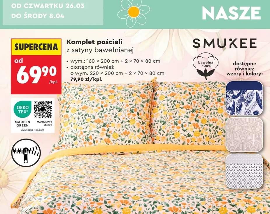 Komplet pościeli z satyny bawełnianej