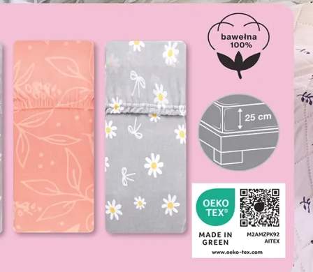 Prześcieradło na gumce, bawełniane jersey z nadrukiem 220x200 cm