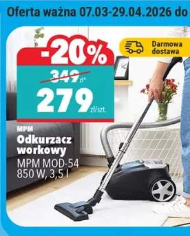 Odkurzacz workowy MPM MOD-54 850 W, 3.5 l