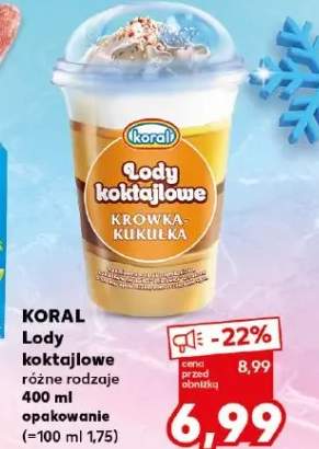 Lody koktajlowe różne rodzaje