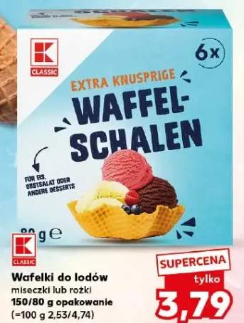 Wafelki do lodów miseczki kruchutkie