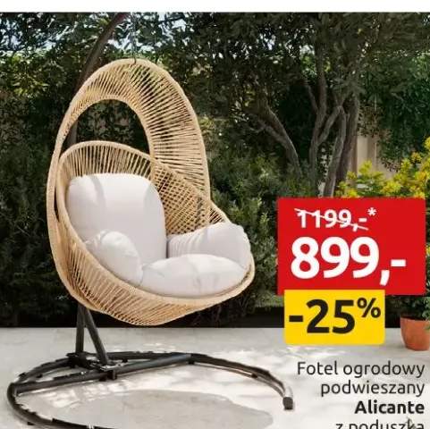 Fotel ogrodowy podwieszany Alicante z poduszką
