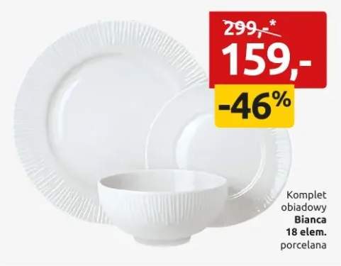 Komplet obiadowy Bianca 18 elem. porcelana
