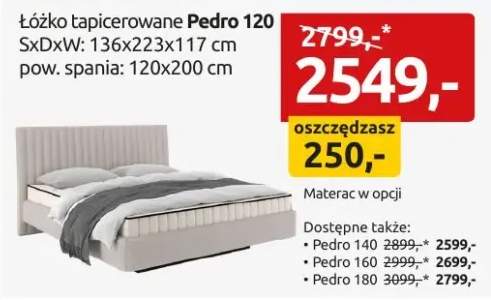 Łóżko tapicerowane Pedro 120