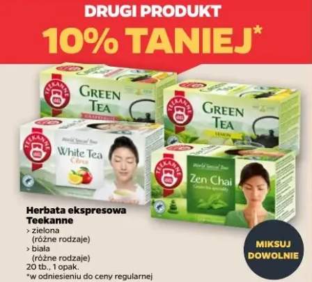 Herbata ekspresowa zielona, biała (różne rodzaje)