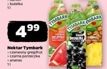 Nektar Tymbark czerwony grejpfrut, czarna porzeczka, ananas