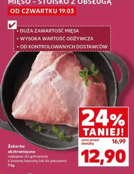 Żeberka ekstramięsne najlepsze do gotowania z kiszoną kapustą lub do pieczenia