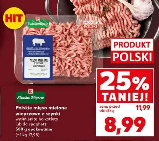 Mięso mielone wieprzowe z szynki wymienite na kotlety lub do spaghetti