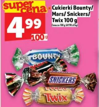 Cukierki Bounty/Mars/Snickers/Twix