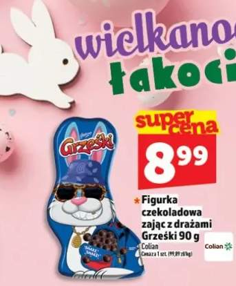 Figurka czekoladowa zając z drażami Grzeski