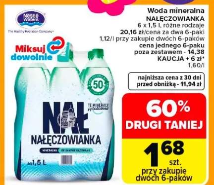 Woda mineralna Nałęczowianka różne rodzaje