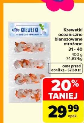 Krewetki oceaniczne blanszowane mrożone 31-40
