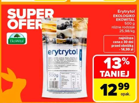 Erytrytol ekologiczny różne rodzaje