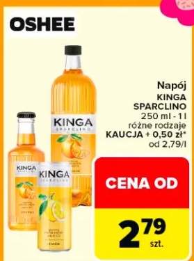 Napój sparkling różne rodzaje kaucja + 0,50 zł