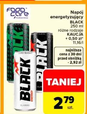 Napój energetyzujący Black różne rodzaje