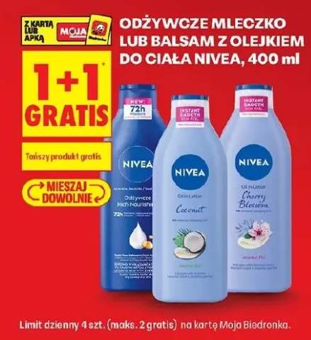 Odżywcze mleczko lub balsam z olejkiem do ciała różne rodzaje