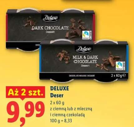 Deser z ciemną lub z mleczną i ciemną czekoladą