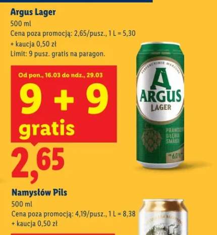 Piwo Argus Lager
