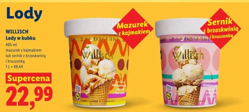 Lody w kubku mazurek z kajmakiem