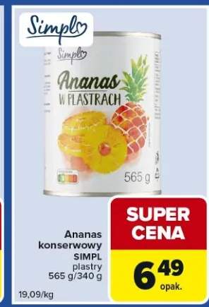 Ananas konserwowy plastry
