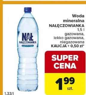 Woda mineralna gazowana, lekko gazowana, niegazowana