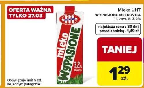 Mleko UHT wypasione mlekowe