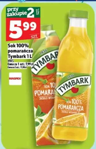 Sok 100% pomarańcza 1l