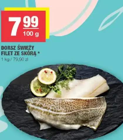 Dorsz świeży filet ze skórą