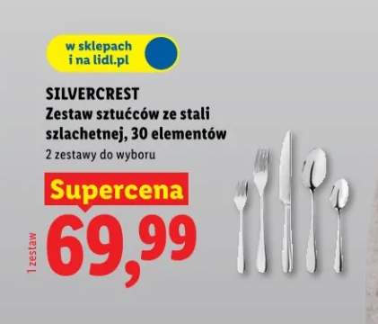 Zestaw sztućców ze stali szlachetnej, 30 elementów