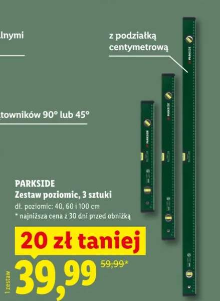 Zestaw poziomnic, 3 sztuki