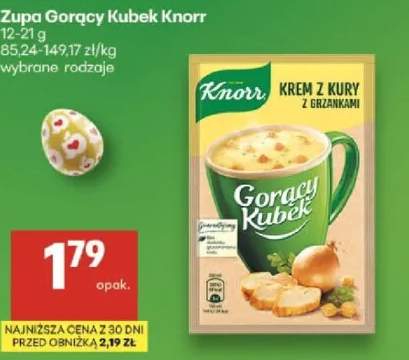 Zupa gorący kubek krem z kury z grzankami
