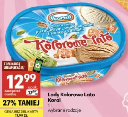 Lody Kolorowe Lato Koral wybrane rodzaje