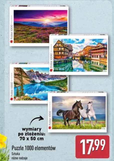 Puzzle 1000 elementów sztuka różne rodzaje