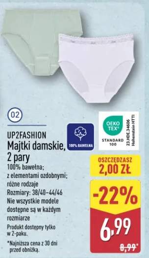 Majtki damskie, 2 pary