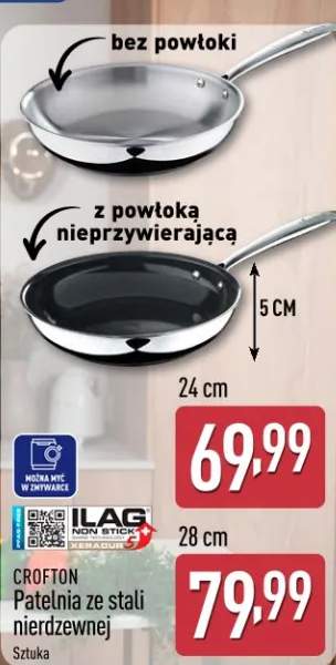Patelnia ze stali nierdzewnej 28 cm sztuka