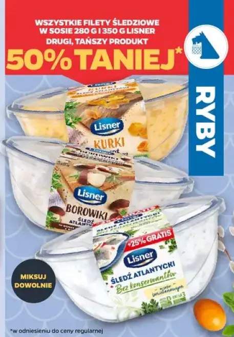 Wszystkie filety śledziowe w sosie 280 g i 350 g DRUGIE -50%